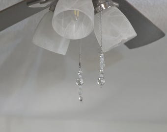 Glow-in-the-Dark doorzichtige kralen met ventilatortrekker – Handgemaakte plafondventilator of accessoire met lichtketting