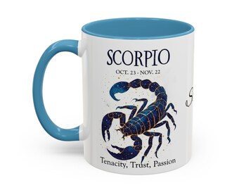 Taza de café del zodiaco Escorpio, regalo astrológico