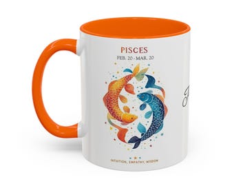 Taza de café del zodiaco Piscis, regalo astrológico