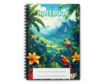 Cuaderno espiral de aves tropicales / Cuaderno para amantes de la naturaleza, material escolar ecológico