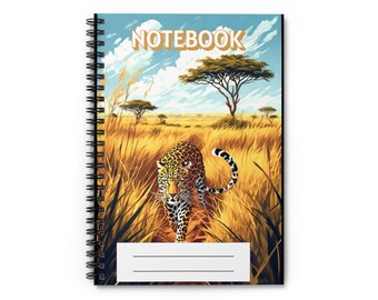Cuaderno espiral de leopardo / Cuaderno para amantes de la naturaleza, material escolar ecológico