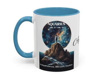 Taza de café del zodiaco Acuario, regalo astrológico