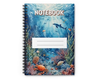 Cuaderno espiral de arrecife de coral / Cuaderno para amantes de la naturaleza, material escolar ecológico