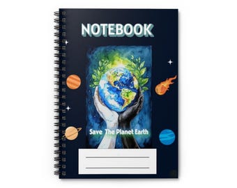 Cuaderno espiral Planeta Tierra, material escolar ecológico