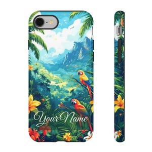 Tropical Parrots Phone Case, Personalized Cover iPhone 16 15 14 13 12 11 Pro Max, Samsung Galaxy S25 S24 S23 S22 S20 Ultra