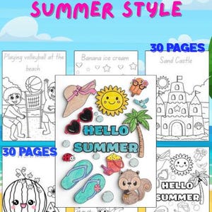 Hello Summer Coloring Sheets