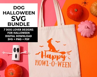 Pakiet SVG z motywem Halloween dla psów | Zabawne cytaty miłośników zwierząt (pobranie cyfrowe)