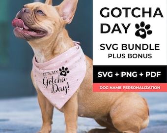 Gotcha Day SVG Bundle: Dog Adoption Cricut Files + Bonus Certificate (PDF)