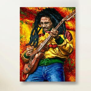Bob Marley Pop Art Canvas Painting: Modern Wall Decor