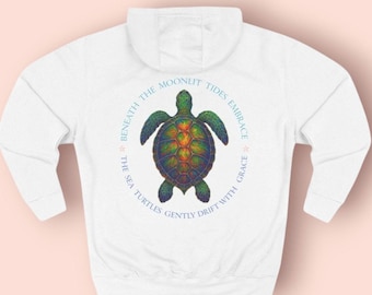 Sea Turtle Graphic Fleece Hoodie: Eco-Friendly Apparel