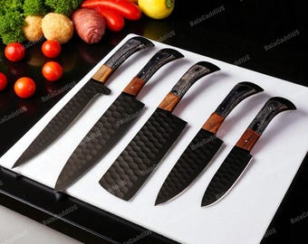 Personalized CHEF KNIFE SET Knives Kitchen Cooking Home Housewarming Groomsmen Gift For Him, Best Birthday Gift For Boyfriend Christmas Gift