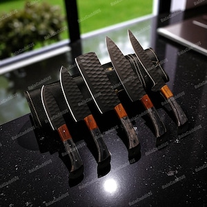 Personalized CHEF KNIFE SET Knives Kitchen Cooking Home Housewarming Groomsmen Gift For Him, Best Birthday Gift For Boyfriend Christmas Gift