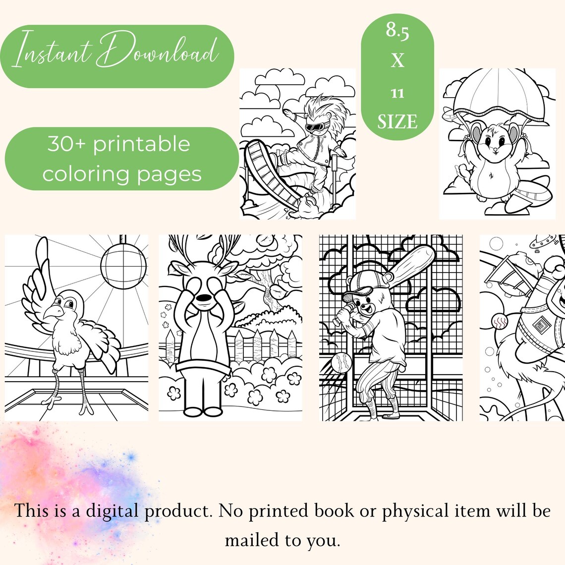Lindo libro para colorear de animales de la selva (PDF imprimible ...