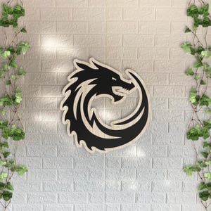 Dragon Wooden Wall Art - Dragon Fantastic Wall Decor - Handmade Dragon Home Decoration - Fantastic Room Decor - Wood Art for Dragon