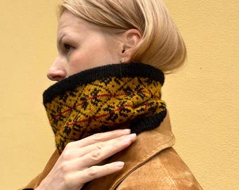 Stranded Colorwork Cowl Cowl Knitting Pattern--spring Themed Tulip, Stranded Colorwork, Cables ...