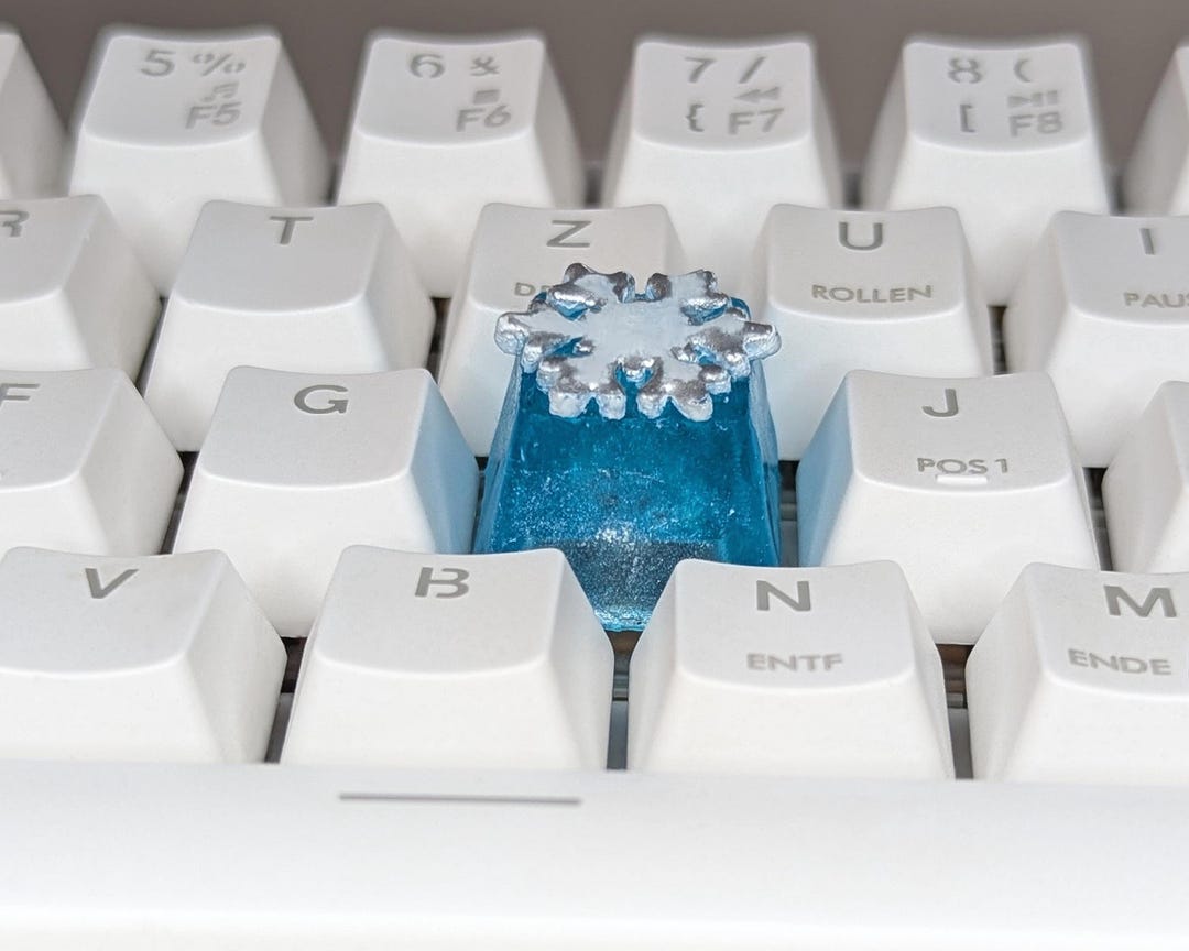 Snowflake Computer Key Caps Snowflake Artisan Keycap | Winter Resin Keycap | MX Compatible | Frozen ...