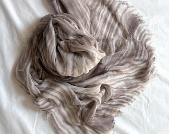 Bufanda de algodón beige, chal grande, chal suave de verano, accesorios