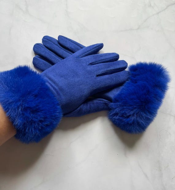 Blaue Touch Screen Handschuhe. Warme Handschuhe, Damenaccessoires - Etsy.de