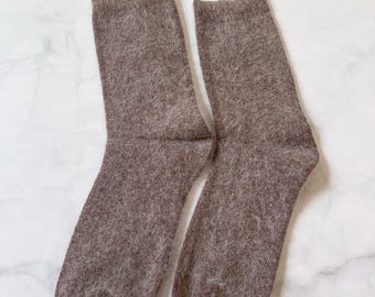 Rabbit , Merino Wool Beige Socks, Soft Warm Socks, Accessories