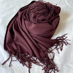 Scarf Brown Wool Shawl Large Soft Pashmina Wrap Women&#39;s Accessories Gift