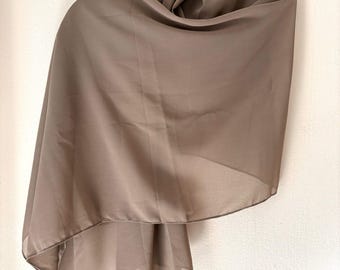 Beige Chiffon Neck Scarf, Shawl, Summer Wrap, Accessories