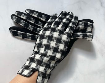 Schwarz / Weiß Smart Touch Handschuhe. Warme Handschuhe, Damenaccessoires