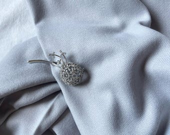 Gray Wool Scarf with Pin, LargeShawl, Soft Wrap, Warm Pashmina, Women's Accessories