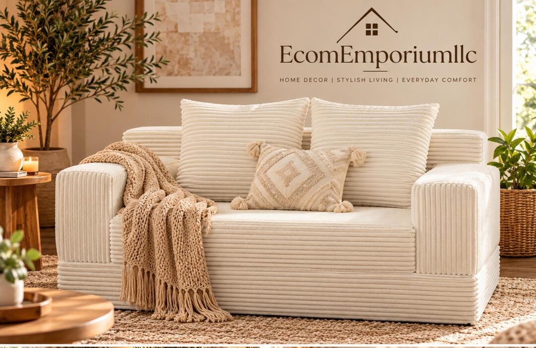 Two Way Sofa Convertible Sofa Bed With Two Seats | Corduroy Sofa | Modular Floor ...