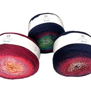 Hobbii Twister yarn choice of 3 colors, Long gradient cake yarn cotton acrylic sport weight, Destash knit and crochet supply