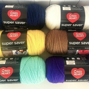 Red Heart Super Saver Garn in verschiedenen Farben, Acrylgarn in Stärke Worsted, ideal zum Stricken und Häkeln – das perfekte Geschenk für Bastelfreunde