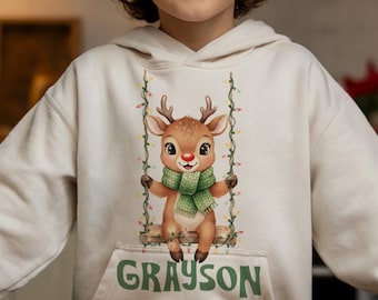 cute reindeer custom name christmas png for kids | custom kids christmas name png | kids christmas shirt design | reindeer sublimation png