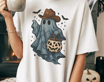 Fantasma cowboy di Halloween Png, Fantasma di Halloween Png, Design maglietta di Halloween da cowgirl, Cowgirl di Halloween occidentale Png, Maglietta di Halloween Ciao Png