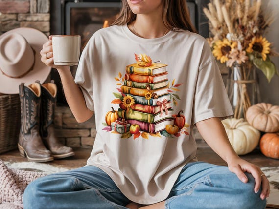 Fall Book Stack png | Autumn Books png | Pumpkin Book Stack | Cozy Reading png | Book Lover Fall Sublimation | Sunflower Book png |