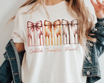 Grateful Thankful Blessed Png, Coquette Fall Season Png, Faith Based Autumn Sublimation, Christian Fall Bow Png, Religious Fall Png