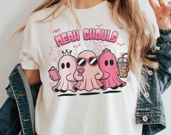 Coquette Bow Ghost png, Pink Pastel Kawaii Ghost, Mean Ghouls Sublimation Design, Y2K Pastel Goth png, Cute Spooky Season png, Halloween png