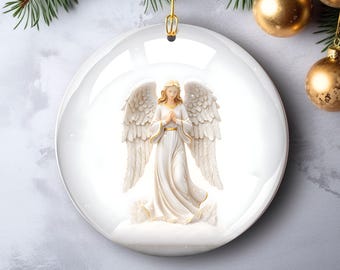 Adorno navideño de ángel PNG / Navidad con temática religiosa PNG / Diseño de ángel celestial / Sublimación para festividades religiosas / Descarga espiritual de invierno