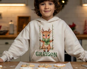 Nom de Noël personnalisé pour enfants | Nom du renne png | PNG de Noël personnalisé | Conception de chemise de Noël pour enfants | Conception de sublimation de renne
