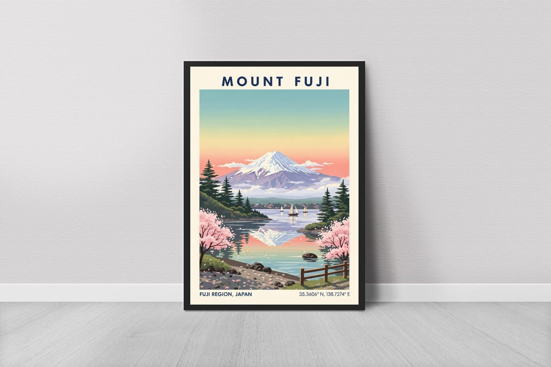 Mount Fuji Landscape Print – Vintage Japanese Travel Poster - Etsy