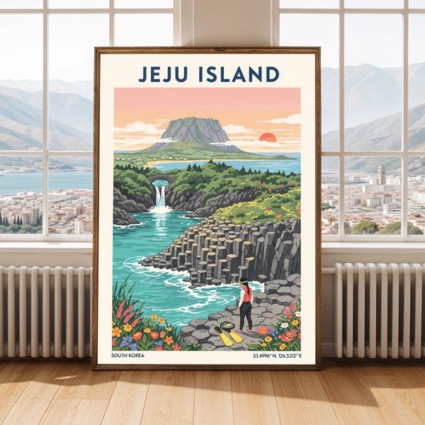 Jeju Island Art Print – Vintage Korean Travel Poster