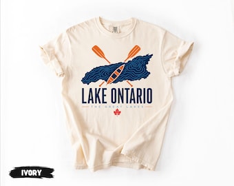 Lake Ontario Canoe Shirt, Topographic Paddling Graphic Tee, Great Lakes Canada Kayaking Gifts, Ontario Souvenir, Lake Life Adventure Apparel