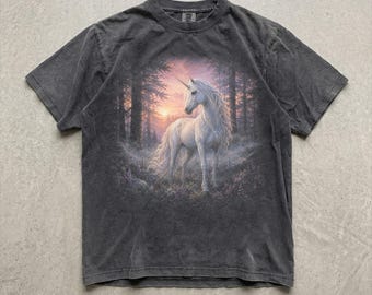 90s Unicorn Shirt, Magical Forest Unicorn Graphic Tee, Vintage 90s Fantasy Horse T-Shirt, Unicorn Lover Gift, Vintage Wildlife Graphic Tee