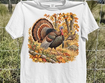 Vintage Wild Turkey Shirt, Autumn Woodland Bird Graphic Tee, Turkey Hunting T-Shirt, Hunter Gift, Unisex Rustic Outdoors Comfort Colors Tee
