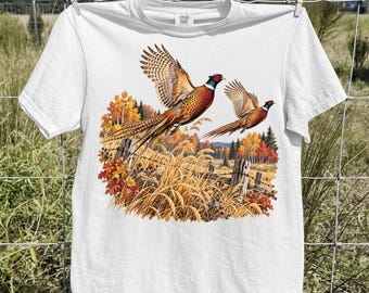 Vintage Pheasant Shirt, Retro Upland Hunting Graphic Tee, Flying Game Bird T-Shirt, Pheasant Hunter Gift, Rustic Unisex Comfort Colors Tee