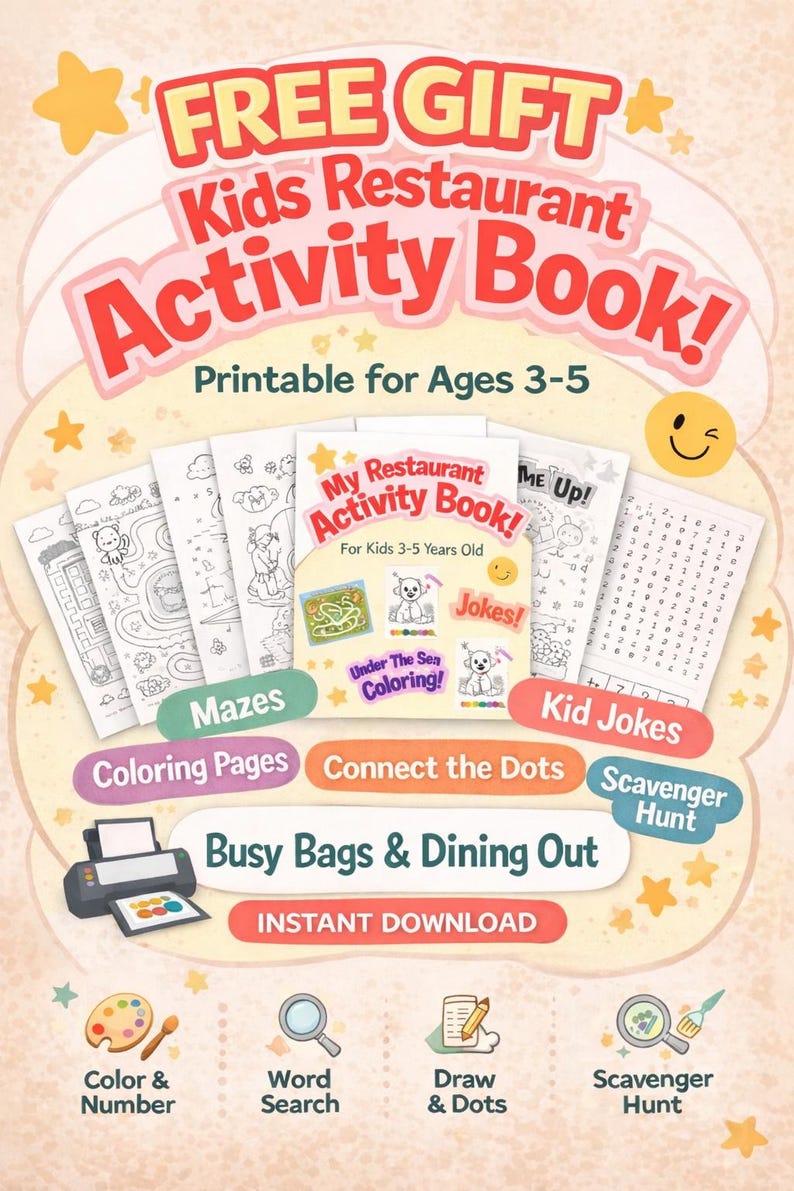 Cuaderno de juego de simulación para niños / 7 hojas de actividades imprimibles (descarga digital) / Diversión en silencio / REGALO GRATIS con la compra imagen 9