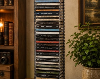 ポストモダン CDラック ブラック ウェーブ タワー ヴィンテージ ポストモダン ブラック メタル スパイラル CD ラック 彫刻 高さ 57