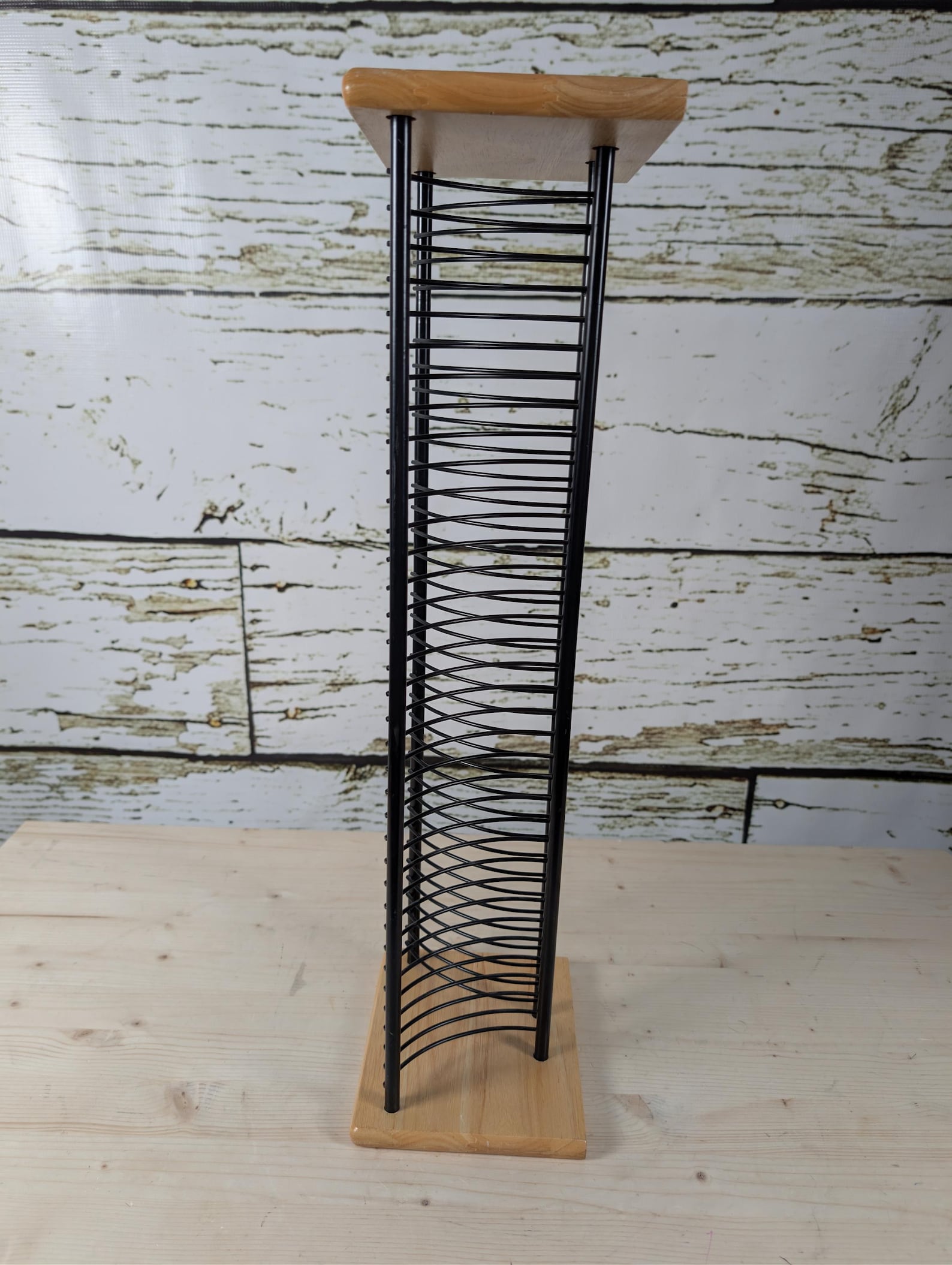 Vertical CD Rack in Wood and Black Metal | Modern CD Storage | Designer ...