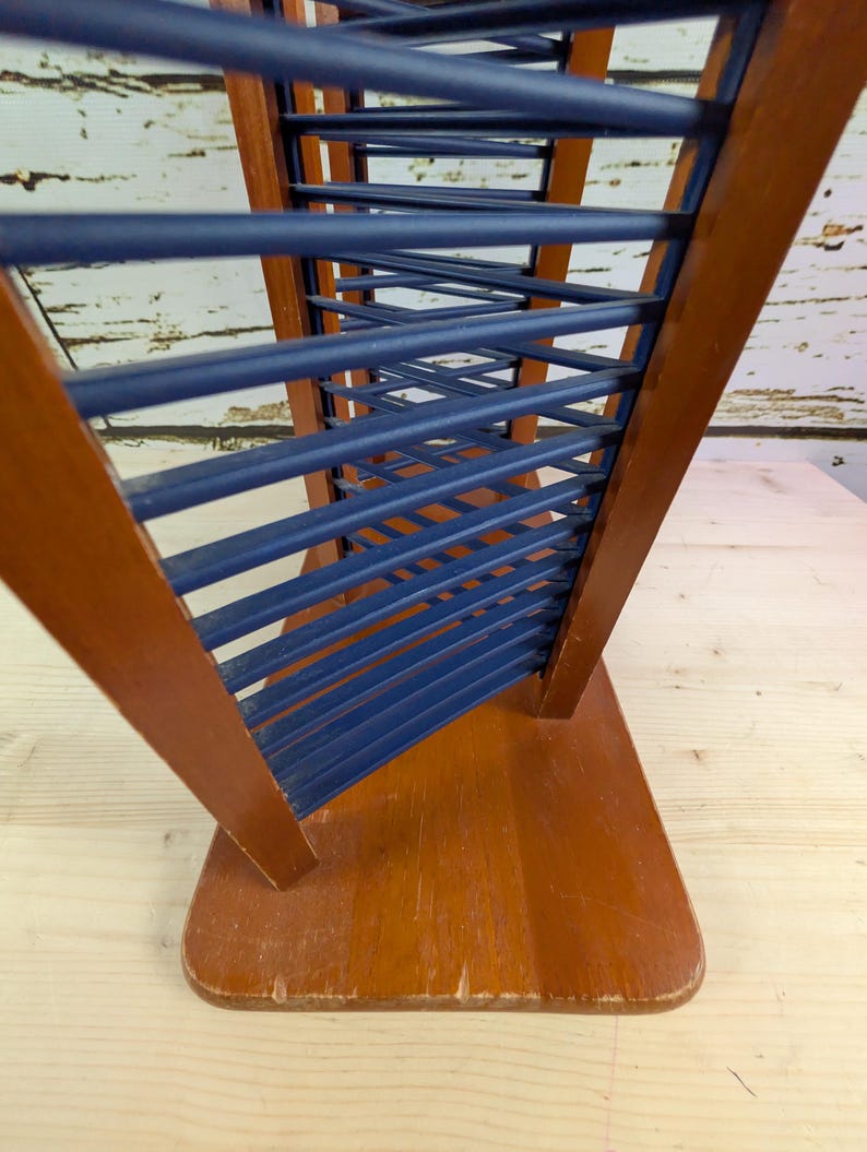Vintage CD Stand in Wood and Metal – Retro Music Storage – 84 CD ...