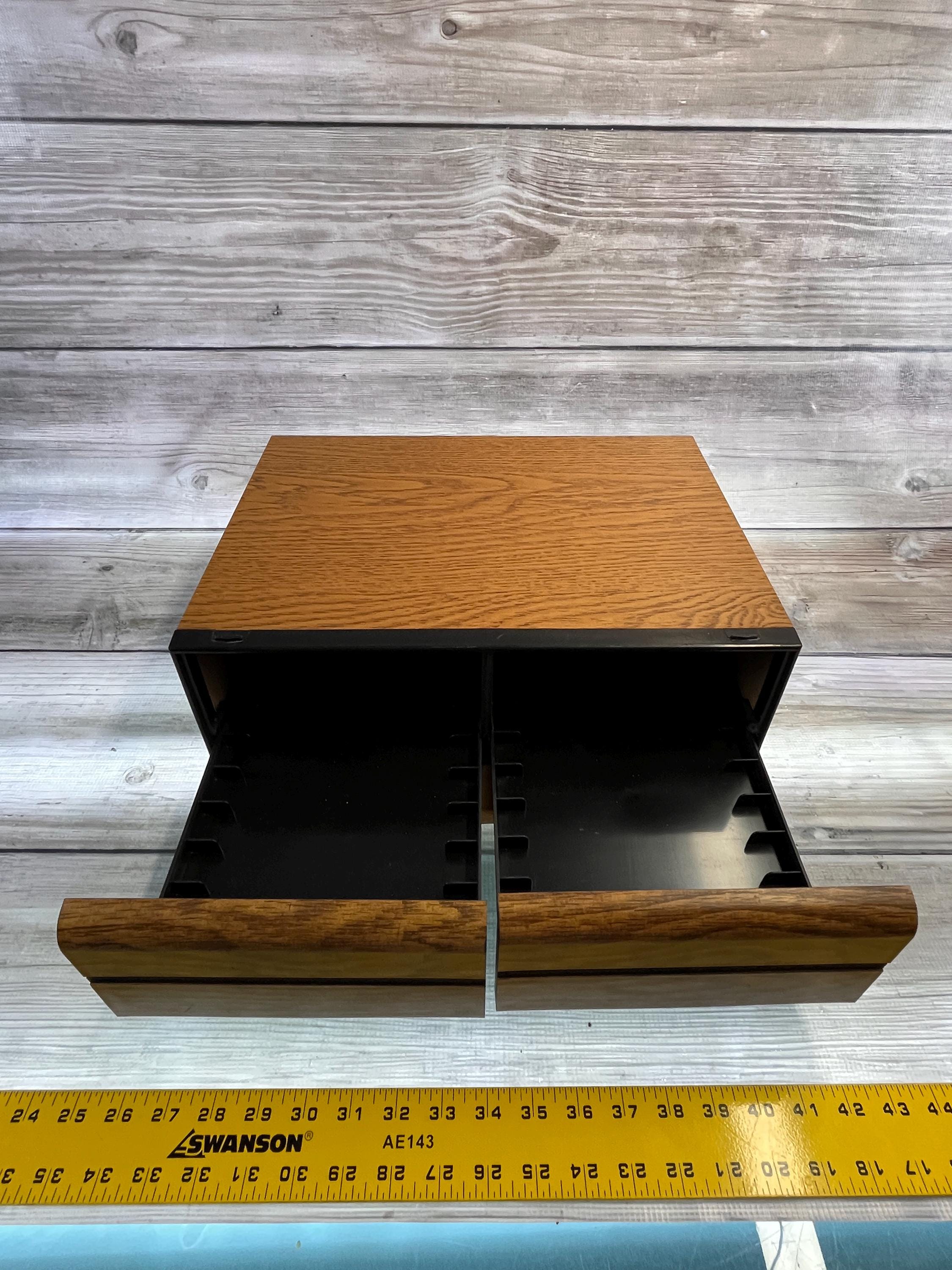 Vintage VHS Cassette Storage Rack in Faux Wood Finish – 2-drawer ...