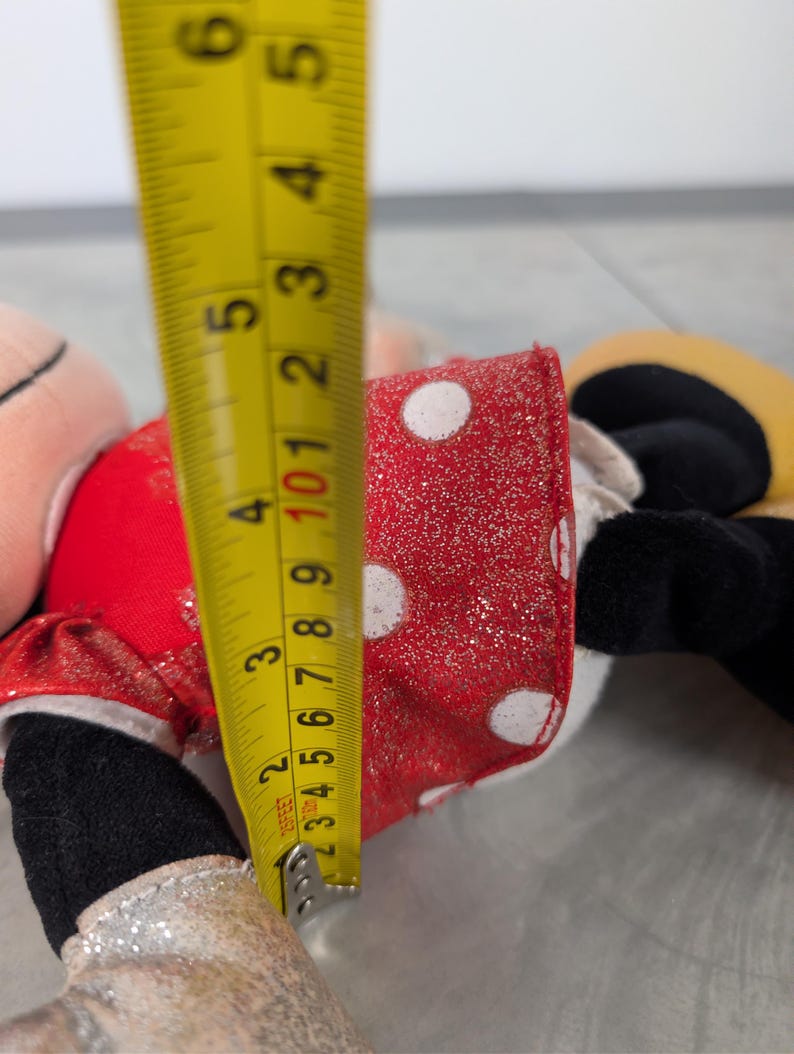 Vintage Disney Minnie Mouse Plush Dress with Shiny Red Polka Dots – Retro Decor/Toy Collection image 5
