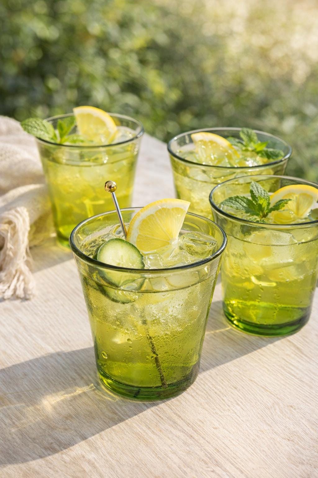 Verres Duralex vintage vert | Lot de 4 verres français | Verre trempé | Style rétro mid-century